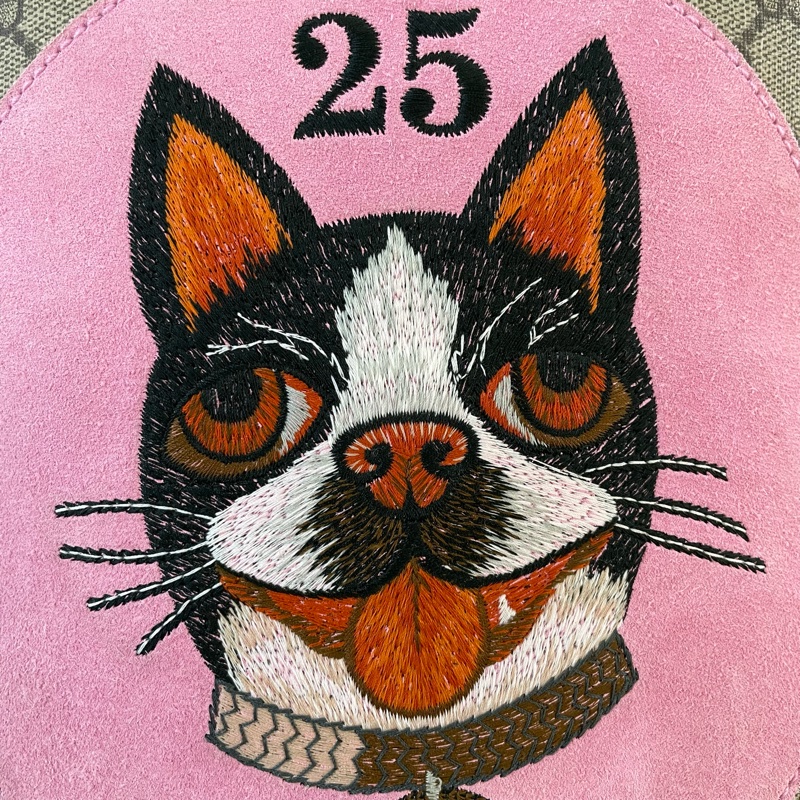 Gucci波士顿梗犬刺绣双肩包-8