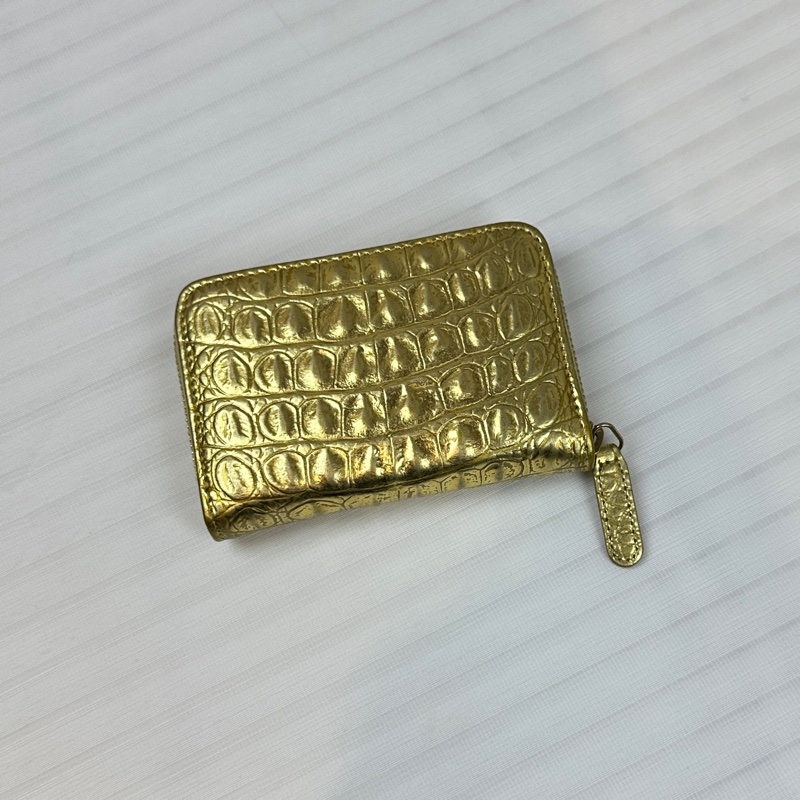 香奈兒/Chanel 古埃及系列 金色鱷魚紋牛皮錢包卡包11x7x2cm-1