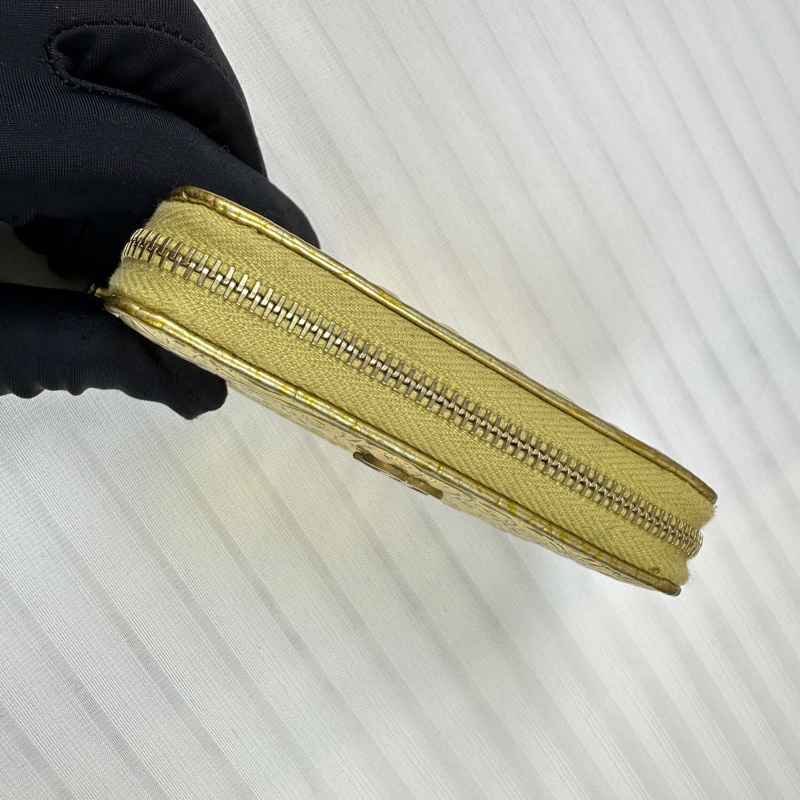 香奈兒/Chanel 古埃及系列 金色鱷魚紋牛皮錢包卡包11x7x2cm-3