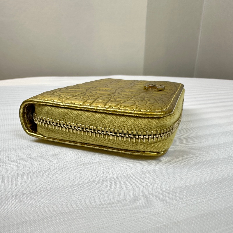 香奈兒/Chanel 古埃及系列 金色鱷魚紋牛皮錢包卡包11x7x2cm-5