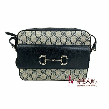 ＊奢華大道國際精品＊【G1815】GUCCI深藍色牛皮/PVC 1955馬銜鐵相機包 645454