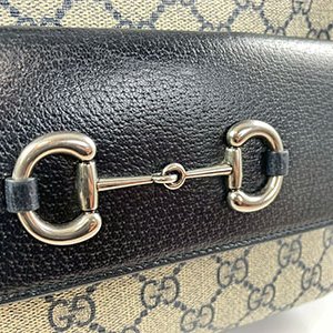 ＊奢華大道國際精品＊【G1815】GUCCI深藍色牛皮/PVC 1955馬銜鐵相機包 645454-7