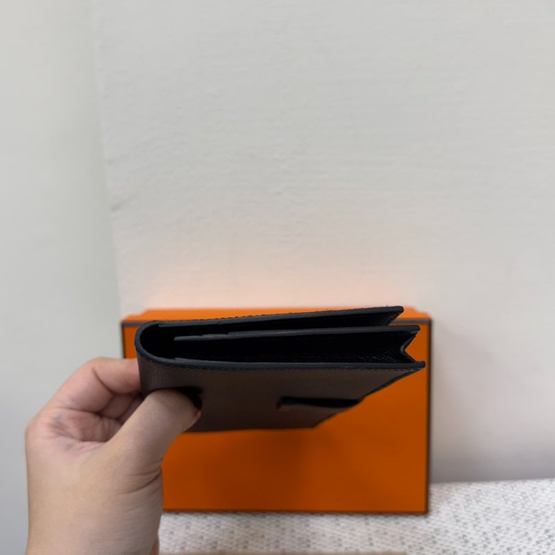 Hermes Bearn 黑銀長夾 D刻-5