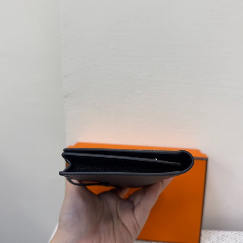 Hermes Bearn 黑銀長夾 D刻-10