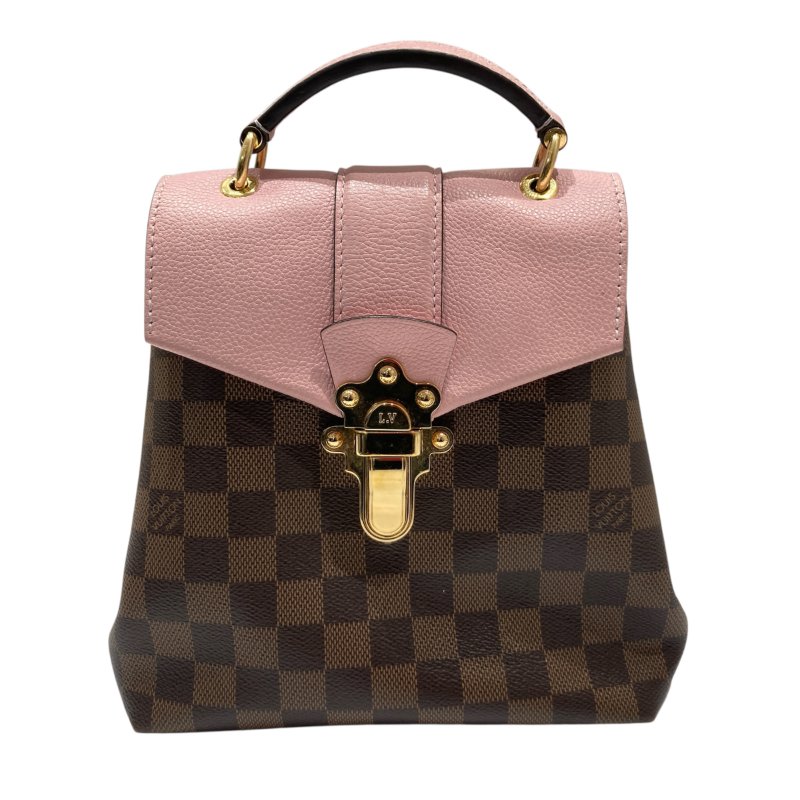 LOUIS VUITTON 路易威登 N42259 CLAPTON BACKPACK PVC帆布 老花 後背包 側背包 棕色/粉紅-1