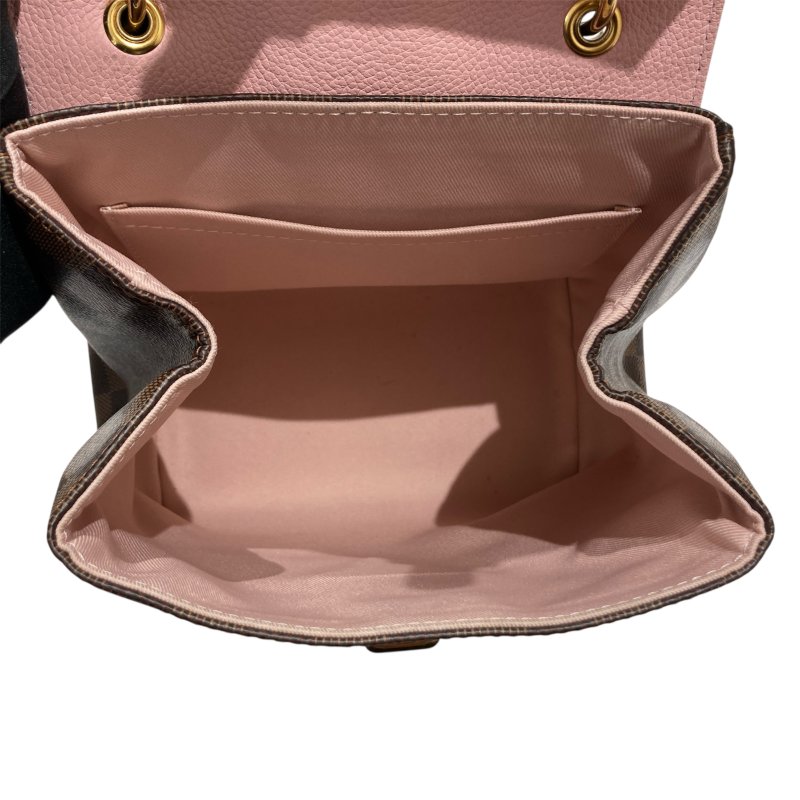LOUIS VUITTON 路易威登 N42259 CLAPTON BACKPACK PVC帆布 老花 後背包 側背包 棕色/粉紅-12