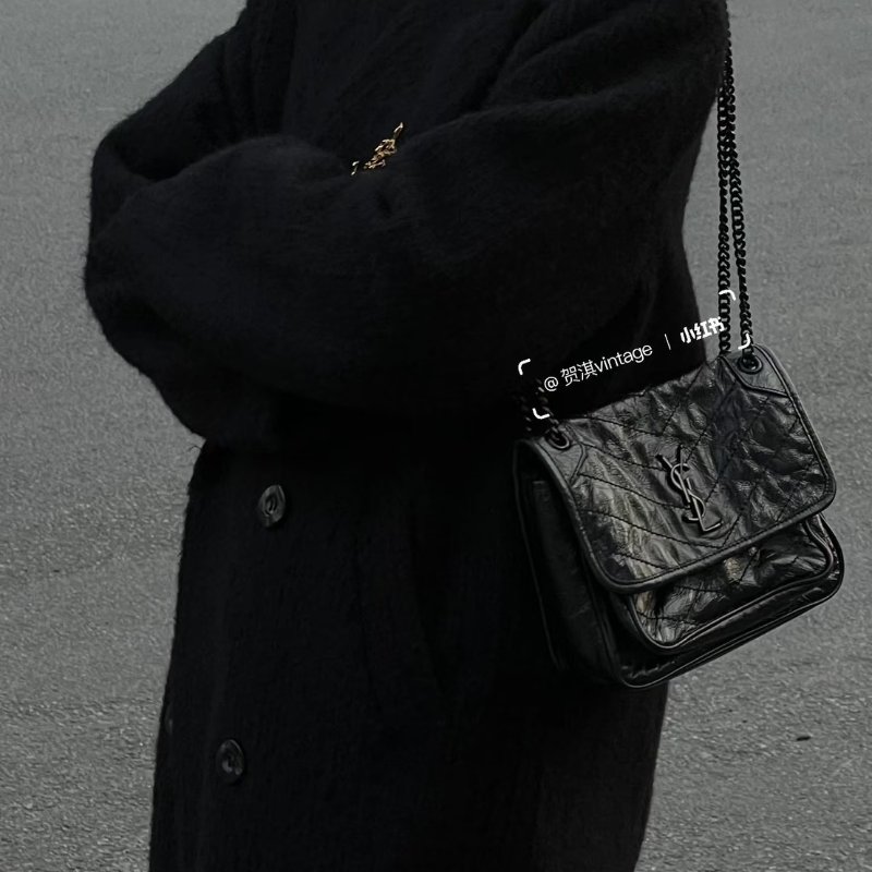 (全黑鐵標!稀有!更帥氣😎)🏷YSL 聖羅蘭.Niki Baby 新款D扣 So Black-24
