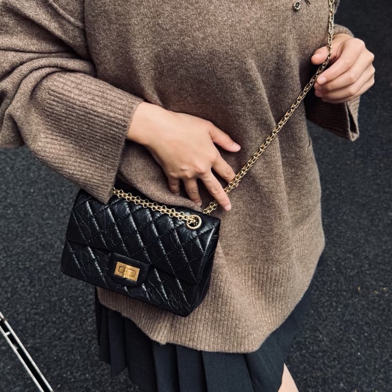 莉亞精品♡ Chanel AS0874 2.55 黑金 迷你20cm 二手-1