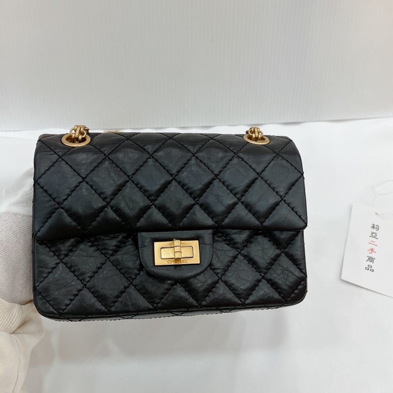 莉亞精品♡ Chanel AS0874 2.55 黑金 迷你20cm 二手-2