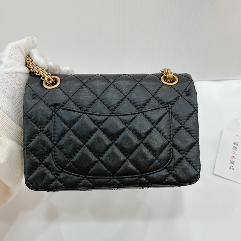 莉亞精品♡ Chanel AS0874 2.55 黑金 迷你20cm 二手-3