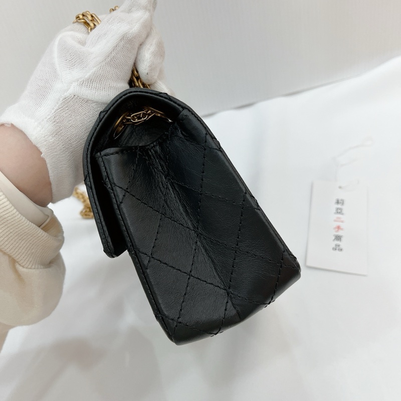 莉亞精品♡ Chanel AS0874 2.55 黑金 迷你20cm 二手-6