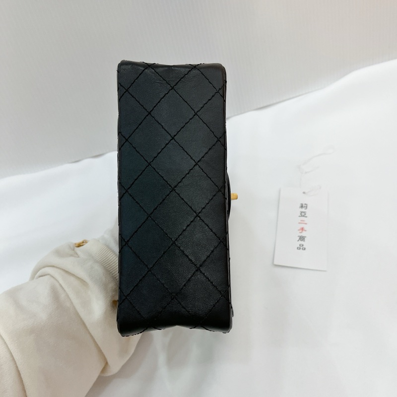 莉亞精品♡ Chanel AS0874 2.55 黑金 迷你20cm 二手-7