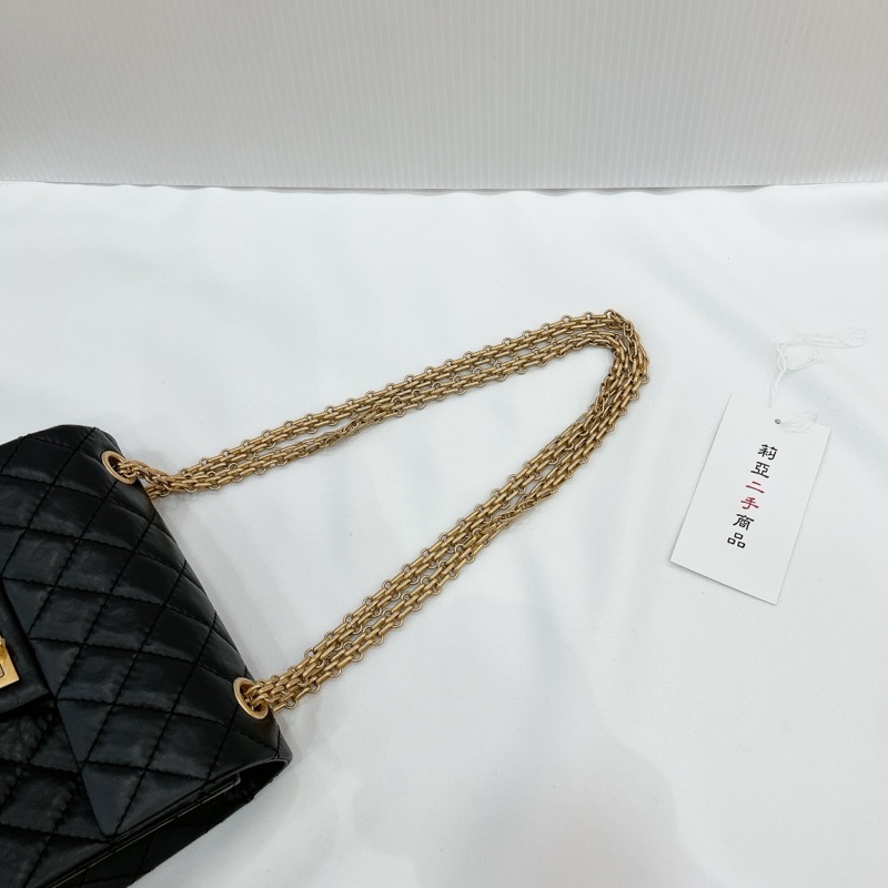 莉亞精品♡ Chanel AS0874 2.55 黑金 迷你20cm 二手-13