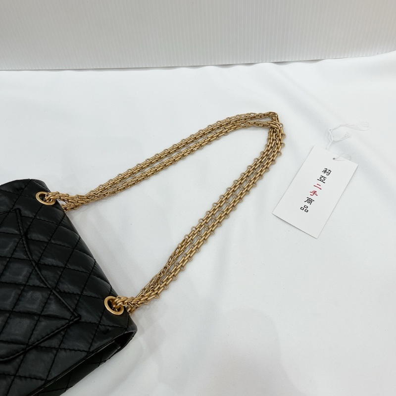 莉亞精品♡ Chanel AS0874 2.55 黑金 迷你20cm 二手-14