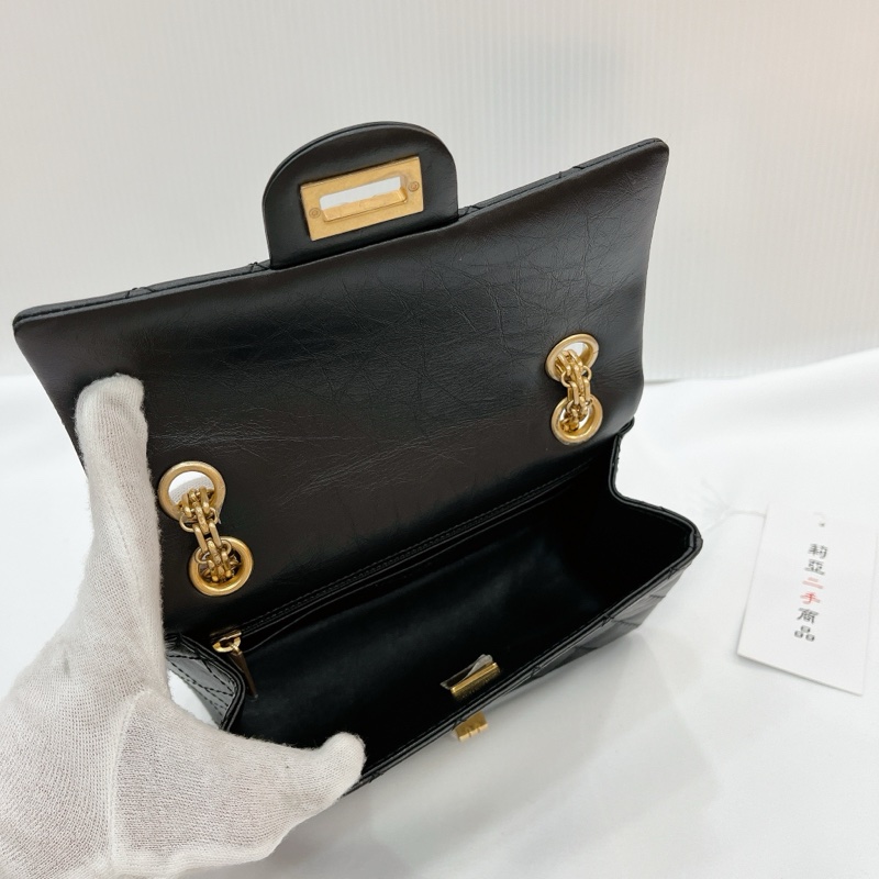 莉亞精品♡ Chanel AS0874 2.55 黑金 迷你20cm 二手-16