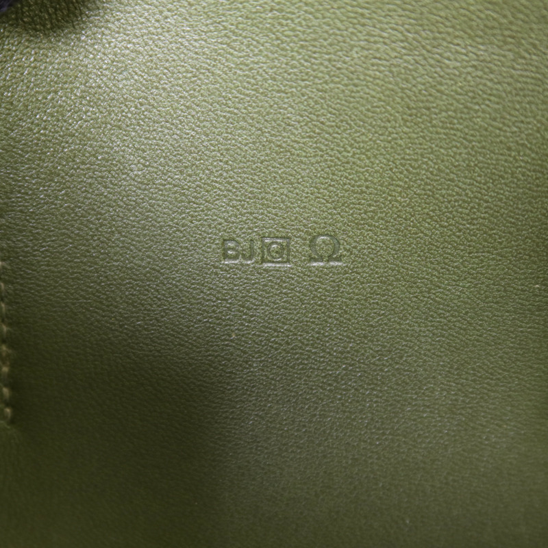 HERMES Togo皮革Dogon GM銀扣長錢包Vert Olive-7