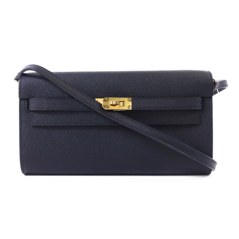 HERMES Epsom皮革Kelly To Go金扣肩背袋Noir