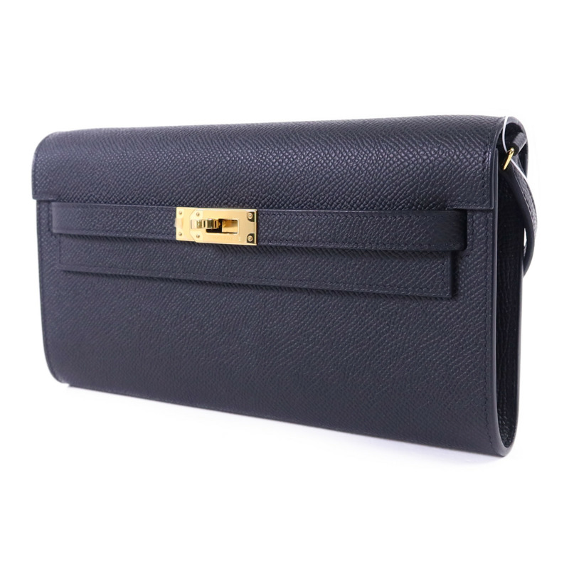HERMES Epsom皮革Kelly To Go金扣肩背袋Noir-1