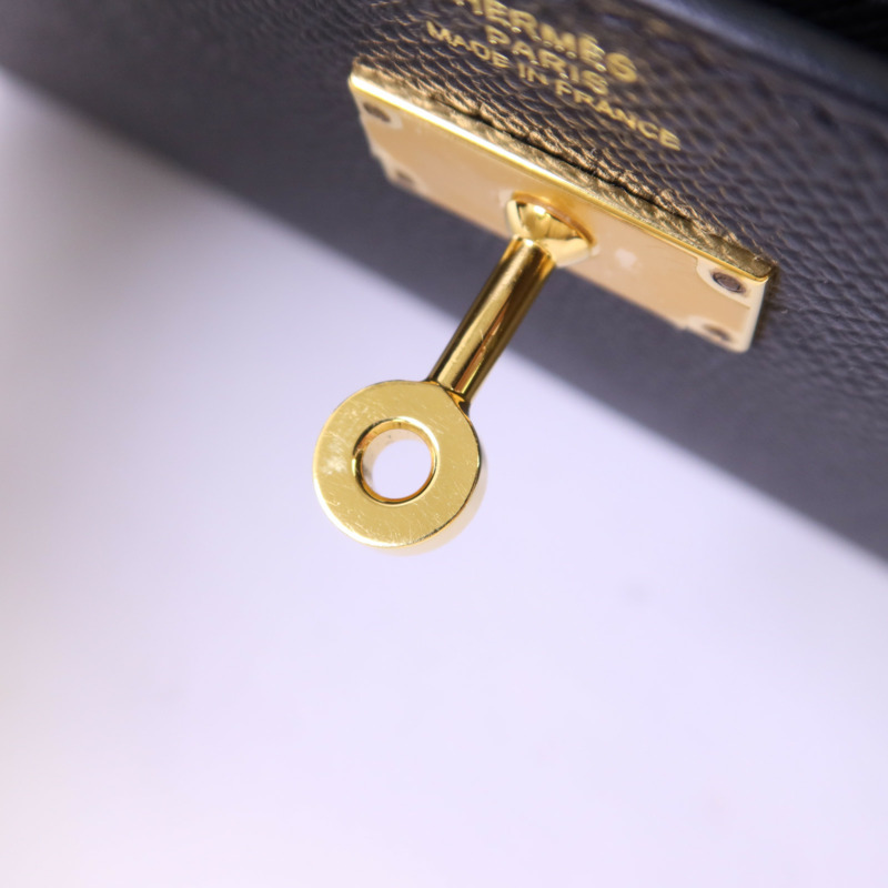 HERMES Epsom皮革Kelly To Go金扣肩背袋Noir-8