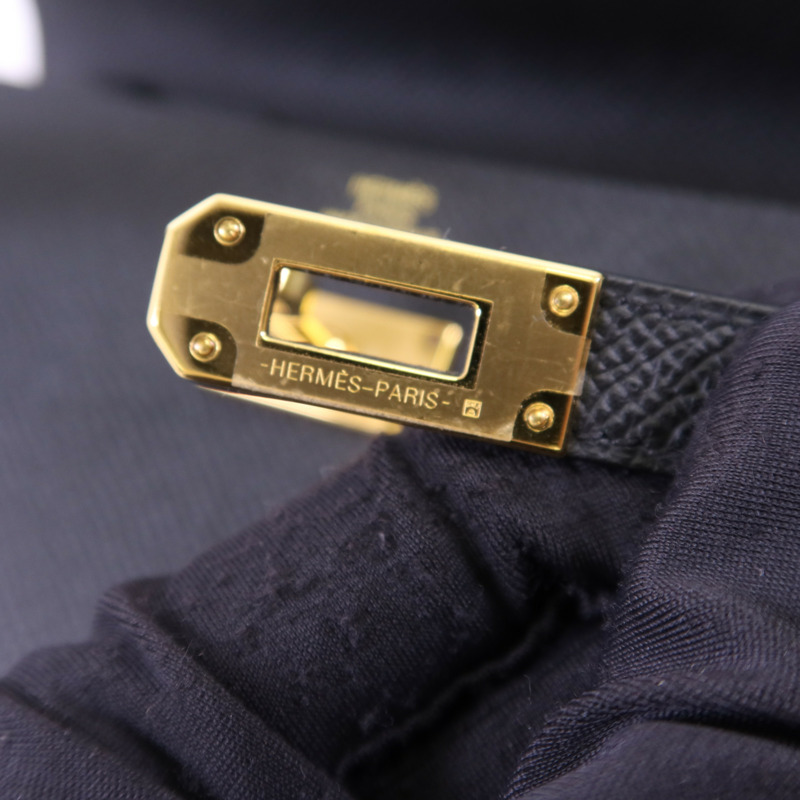 HERMES Epsom皮革Kelly To Go金扣肩背袋Noir-9
