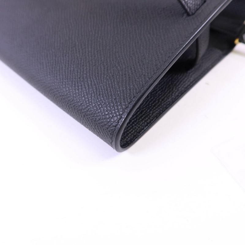 HERMES Epsom皮革Kelly To Go金扣肩背袋Noir-10