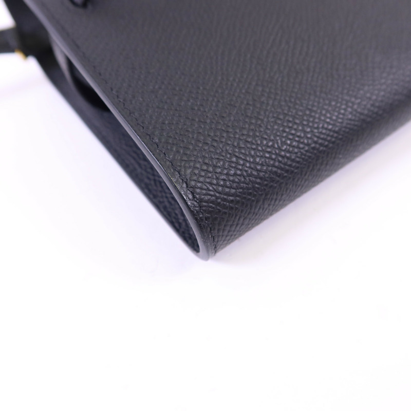 HERMES Epsom皮革Kelly To Go金扣肩背袋Noir-11