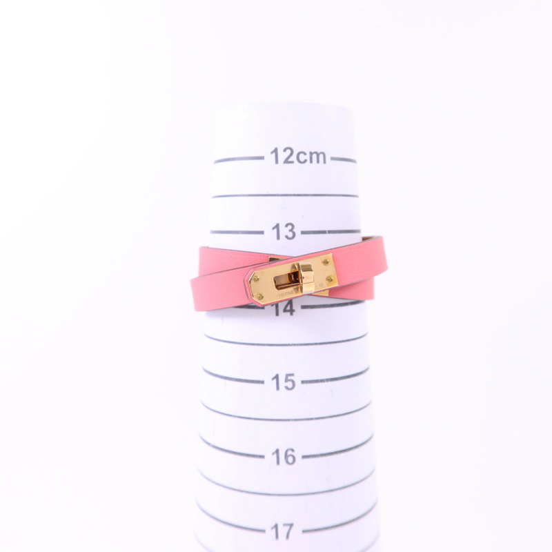 HERMES Swift皮革Mini Kelly Double Tour Bracelet金扣手鐲-5