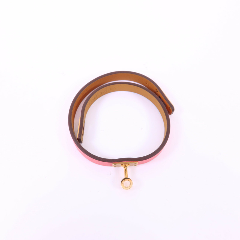 HERMES Swift皮革Mini Kelly Double Tour Bracelet金扣手鐲-6