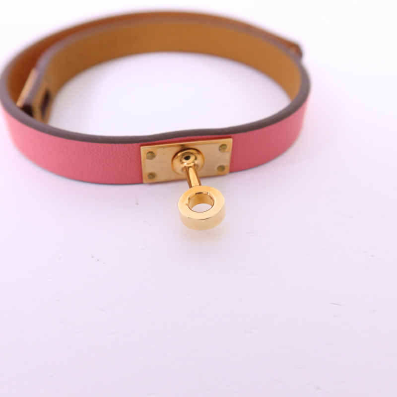 HERMES Swift皮革Mini Kelly Double Tour Bracelet金扣手鐲-7