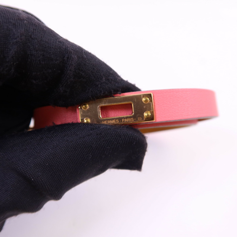 HERMES Swift皮革Mini Kelly Double Tour Bracelet金扣手鐲-8