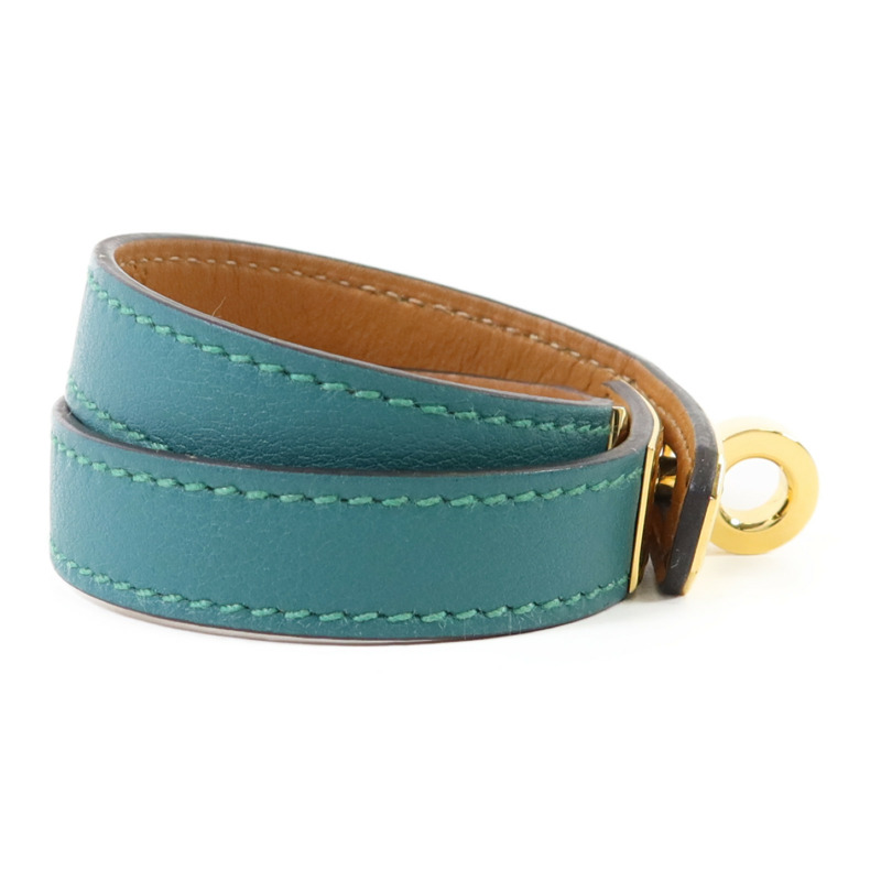 HERMES Swift皮革Kelly Double Tour Bracelet金扣手鐲-3