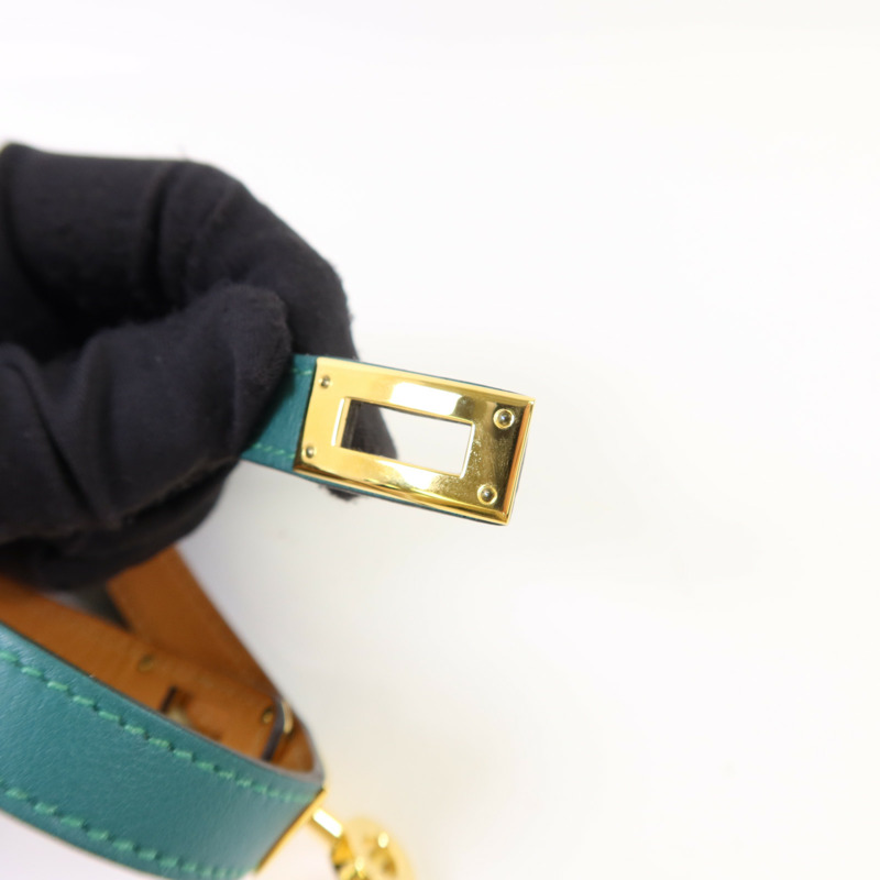 HERMES Swift皮革Kelly Double Tour Bracelet金扣手鐲-8