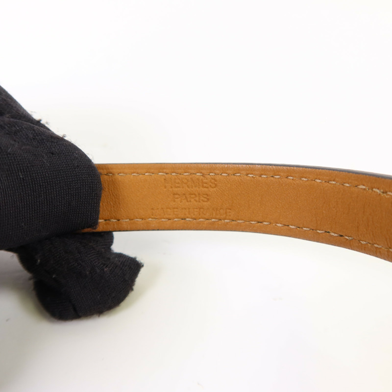 HERMES Swift皮革Kelly Double Tour Bracelet金扣手鐲-11
