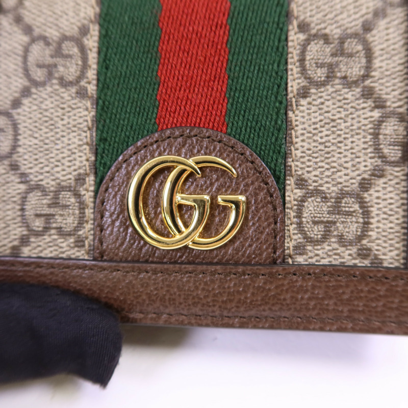 GUCCI 塗層帆布Ophidia Case Wallet金扣錢包-9