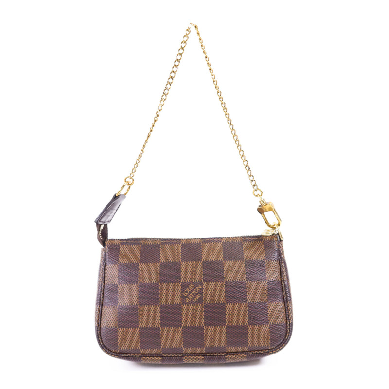LOUIS VUITTON Damier Mini Pochette Accessories 金扣手拿包-0