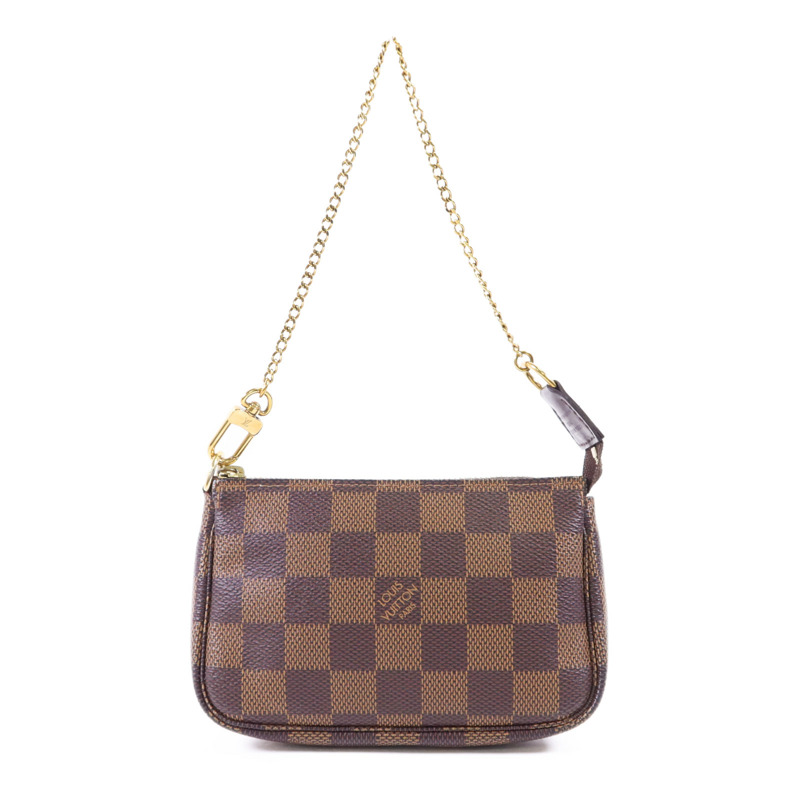 LOUIS VUITTON Damier Mini Pochette Accessories 金扣手拿包-2