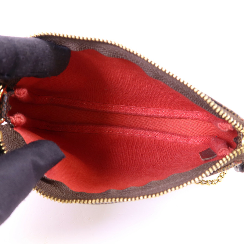 LOUIS VUITTON Damier Mini Pochette Accessories 金扣手拿包-4