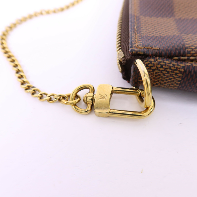 LOUIS VUITTON Damier Mini Pochette Accessories 金扣手拿包-8