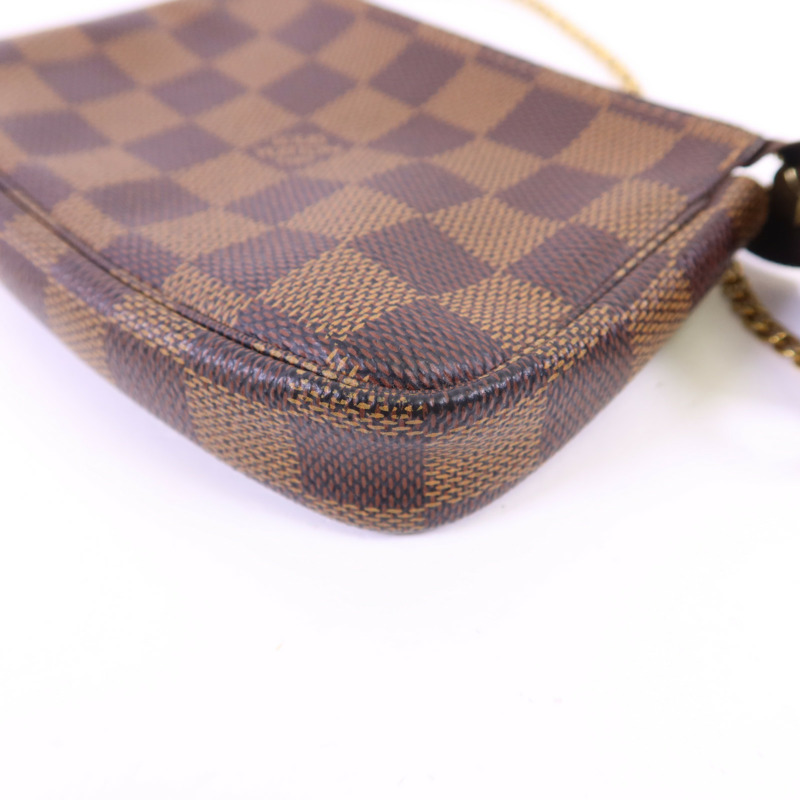 LOUIS VUITTON Damier Mini Pochette Accessories 金扣手拿包-9