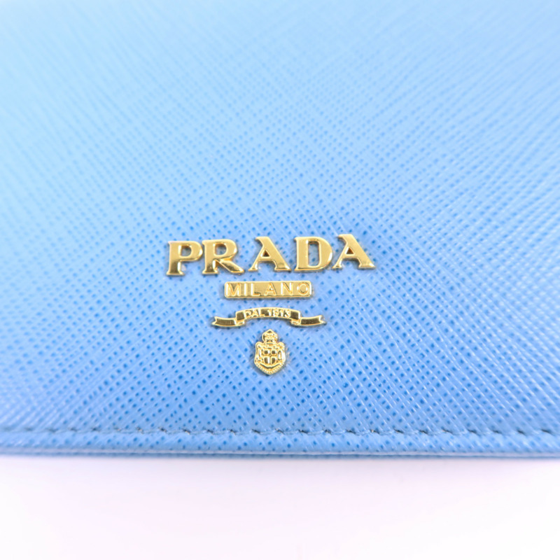 PRADA 牛皮皮革Wallet金扣錢包-8