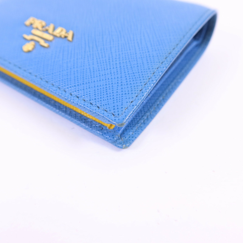 PRADA 牛皮皮革Wallet金扣錢包-10