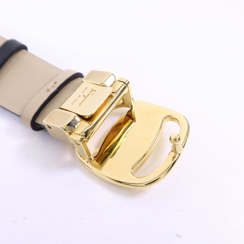 Salvatore Ferragamo 羊皮皮革Belt金扣皮帶-7