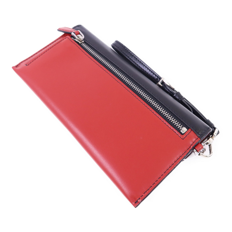 PRADA 牛皮皮革Clutch銀扣手拿包-3