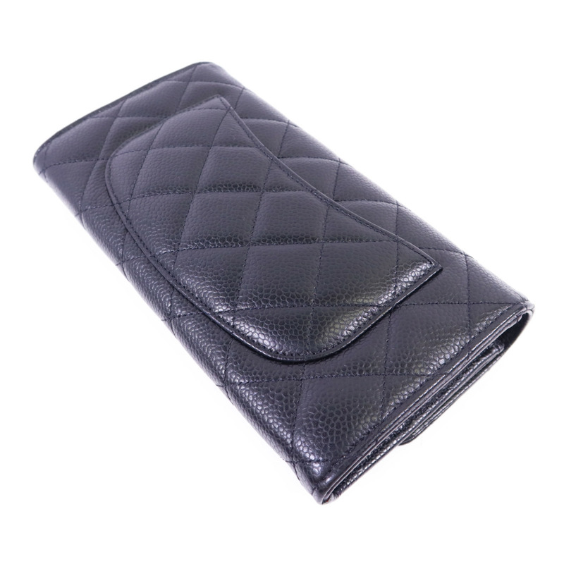 CHANEL 牛皮皮革Classic Long Flap Wallet金扣長錢包-3