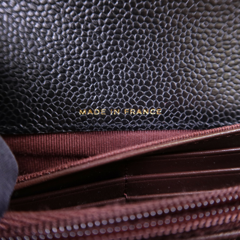 CHANEL 牛皮皮革Classic Long Flap Wallet金扣長錢包-6