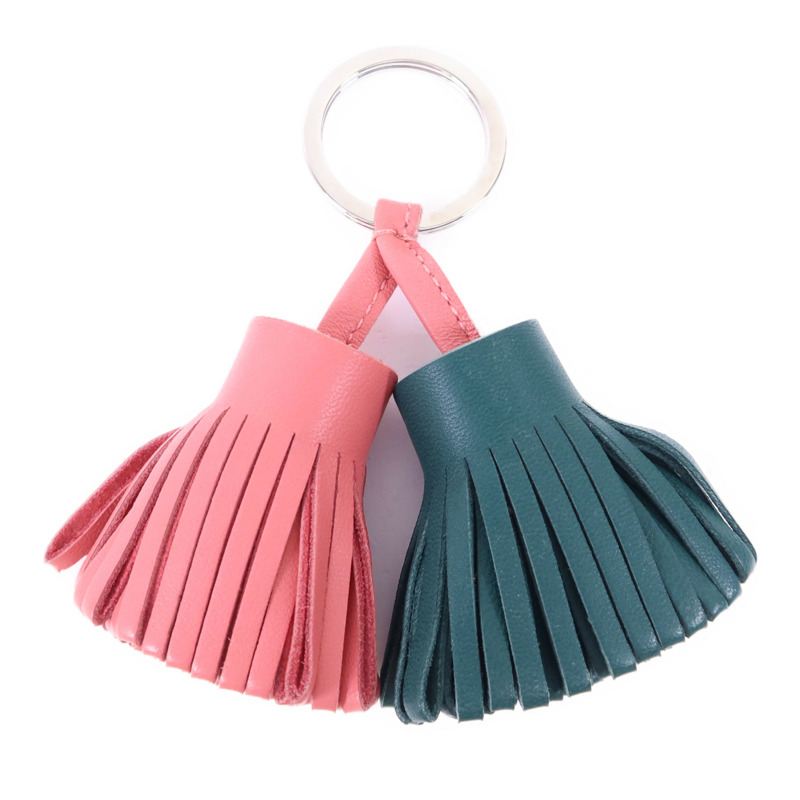 HERMES Milo皮革Carmen Duo Key Ring銀扣鎖匙扣-1