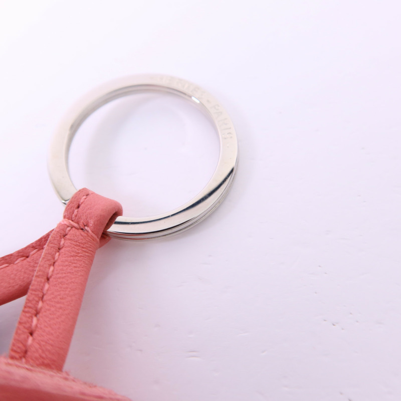 HERMES Milo皮革Carmen Duo Key Ring銀扣鎖匙扣-7