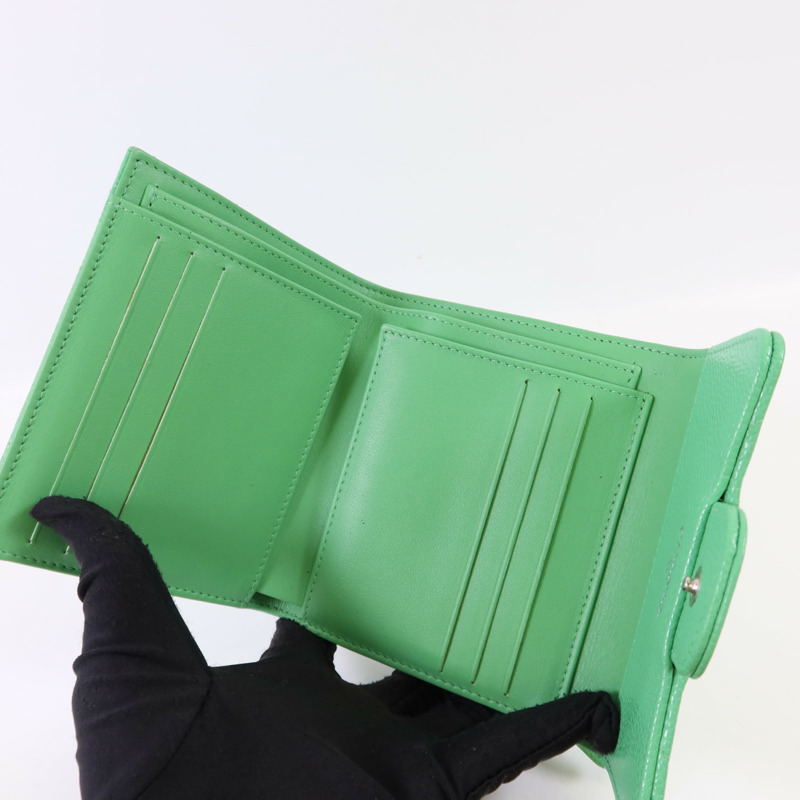 CHANEL 牛皮皮革Three-fold Wallet銀扣錢包-4