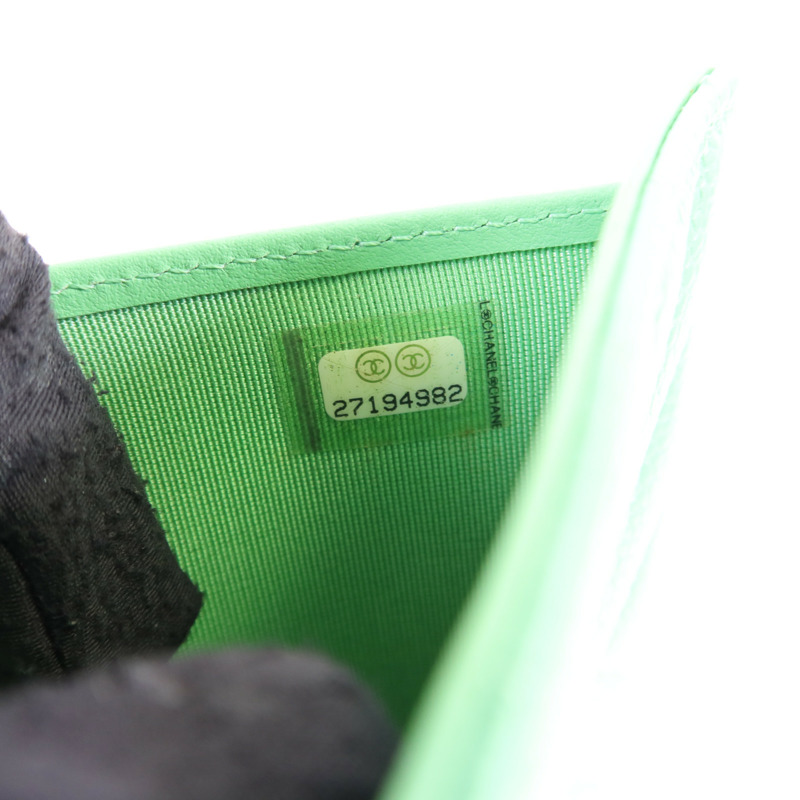 CHANEL 牛皮皮革Three-fold Wallet銀扣錢包-8