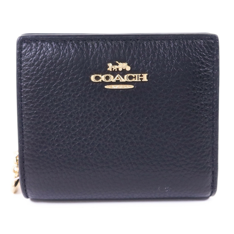 COACH 牛皮皮革Wallet金扣錢包-0